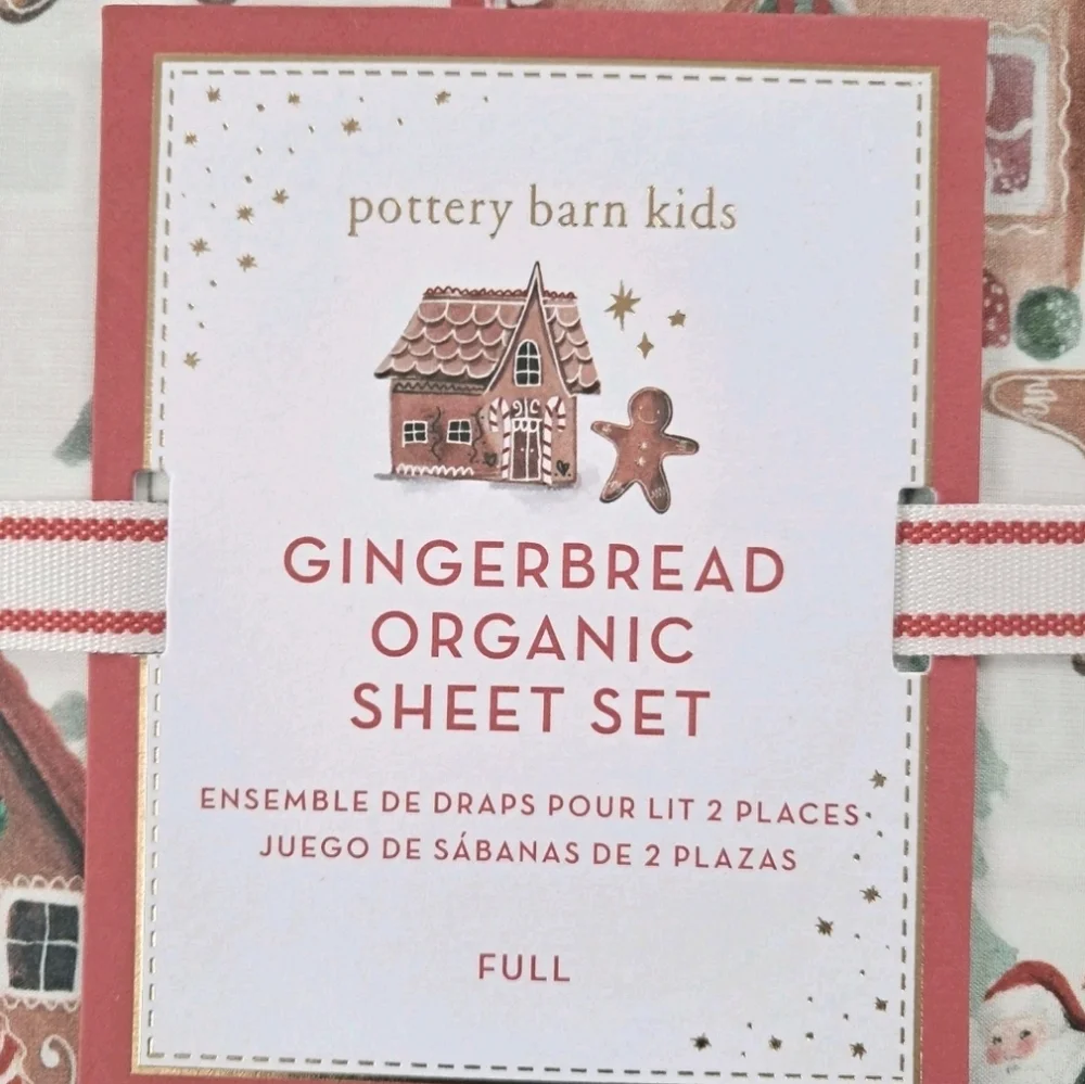 Pottery Barn Gingerbread Organic Sheet Set